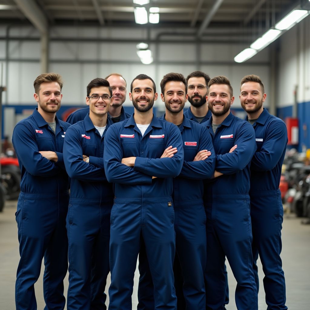 Equipo de mecánicos profesionales